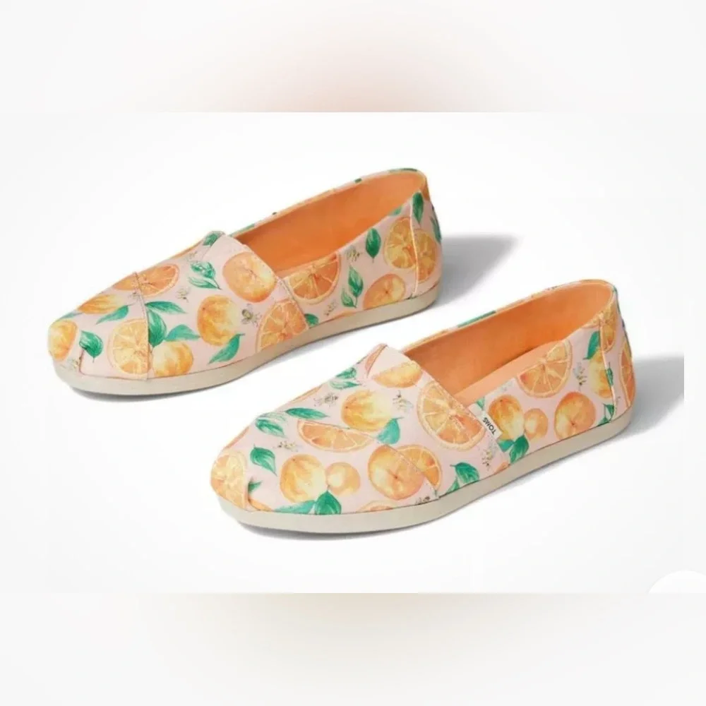 NWT Toms Alpargata Oranges Espadrille Sunkissed Oranges & Bees Size 7.5 - Picture 1 of 10
